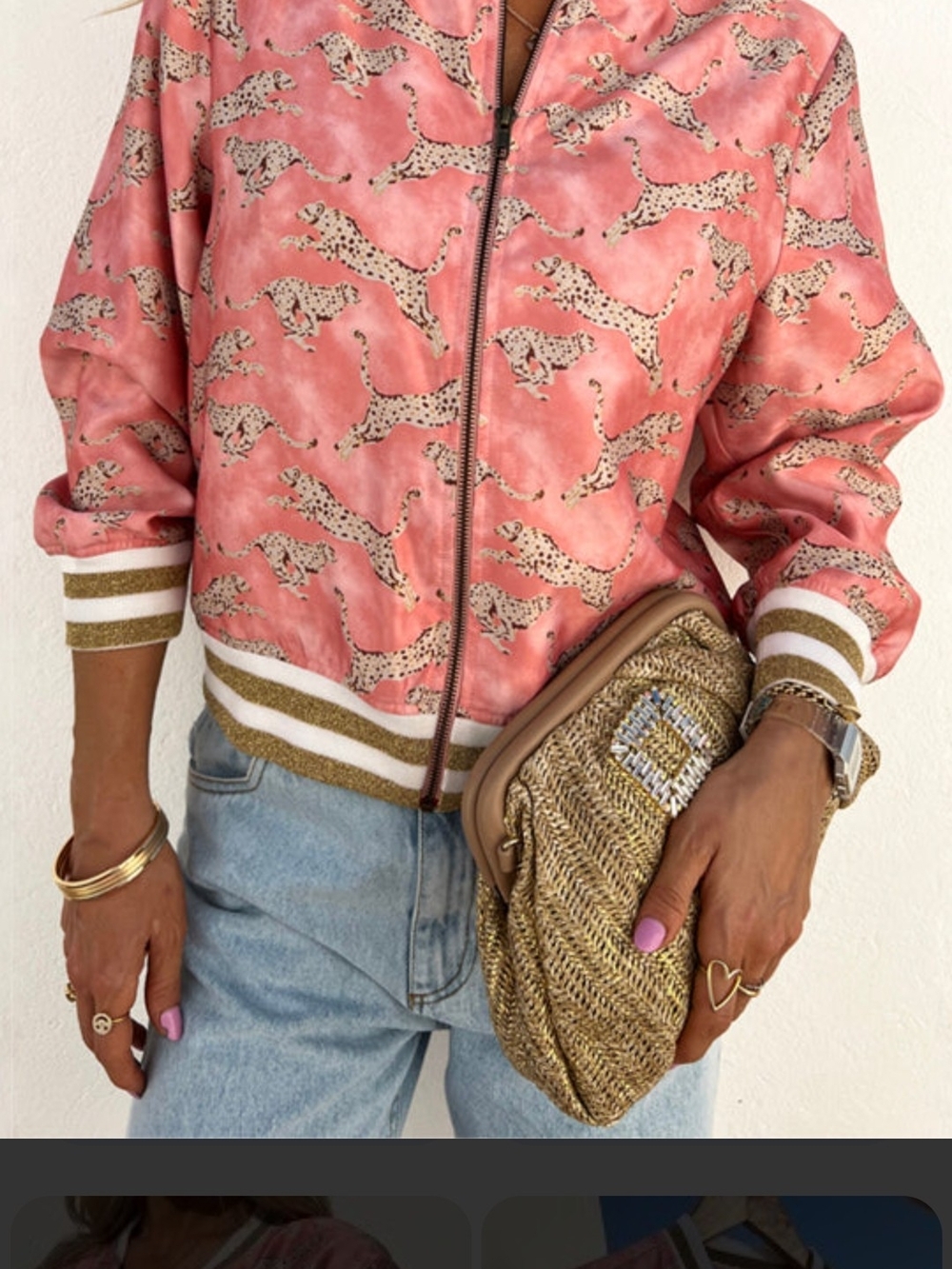 Never Fully Dressed Lively Leopard Pastel Bomber Jacket, Size XXL